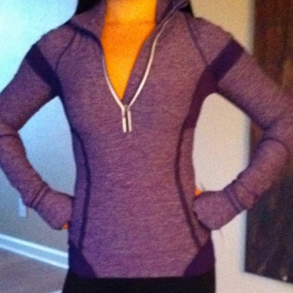 Lululemon Run Inspire Running Luon 1/2 Zip Pullover Heathered Lolo Purple size 6 - Picture 1 of 7